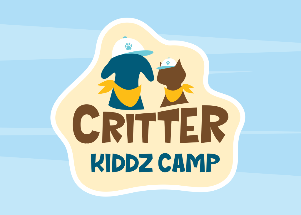 Critter Kiddz Camp Logo on Blue Background